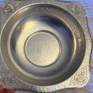 vintage silver-plated serving tray Continental Silver Co "Wild Rose" pattern